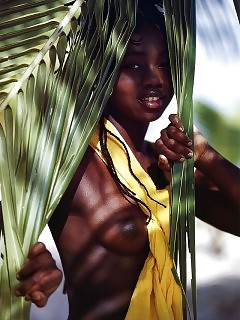 Sexy Pretty African Goddess Oiled Ebony Tits